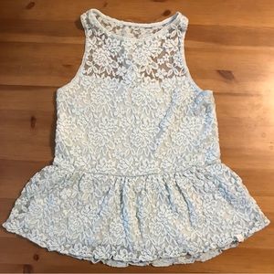 Abercrombie Kids lace sleeveless top peplum